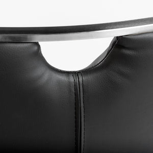 Lexington Side Chair in Black and Brushed Stainless Steel - Set of 2