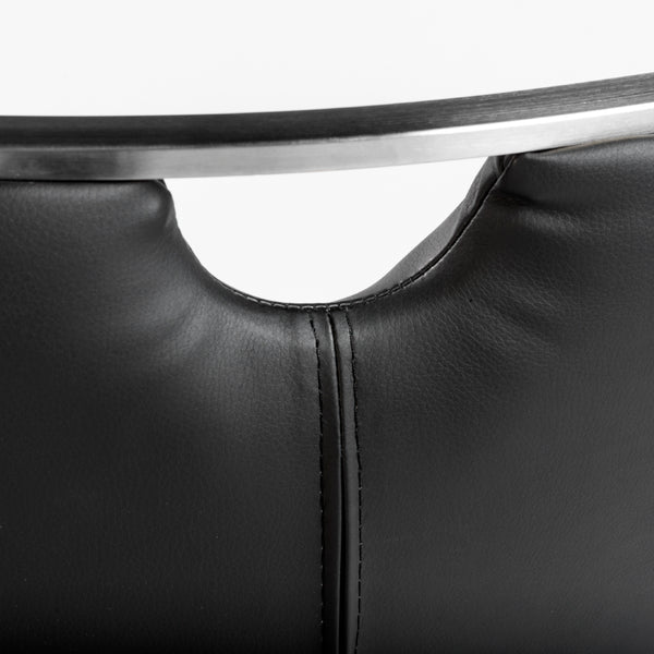 Lexington Side Chair in Black and Brushed Stainless Steel - Set of 2