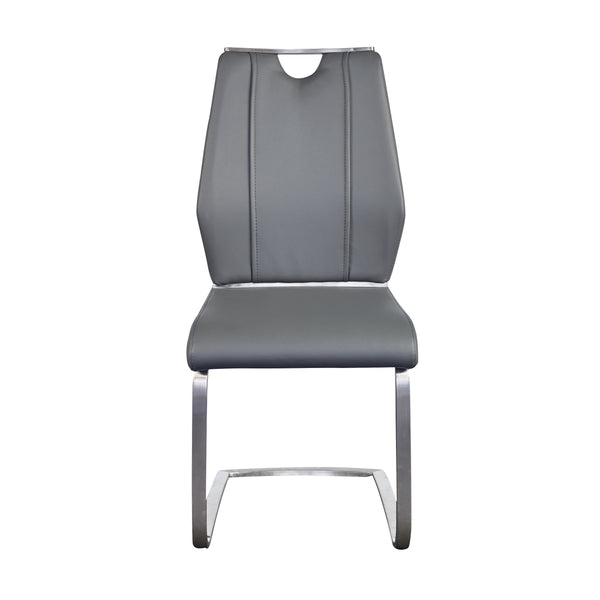 Lexington Side Chair in Gray and Brushed Stainless Steel - Set of 2