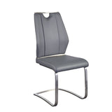 Lexington Side Chair in Gray and Brushed Stainless Steel - Set of 2