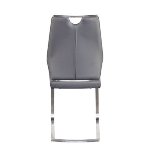 Lexington Side Chair in Gray and Brushed Stainless Steel - Set of 2