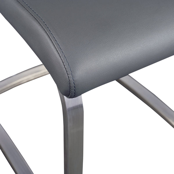 Lexington Side Chair in Gray and Brushed Stainless Steel - Set of 2