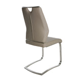 Lexington Side Chair in Taupe and Brushed Stainless Steel - Set of 2