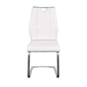 Lexington Side Chair in White and Brushed Stainless Steel - Set of 2