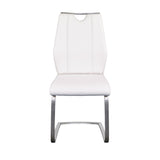 Lexington Side Chair in White and Brushed Stainless Steel - Set of 2