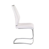 Lexington Side Chair in White and Brushed Stainless Steel - Set of 2