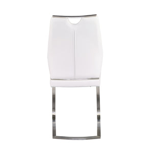Lexington Side Chair in White and Brushed Stainless Steel - Set of 2