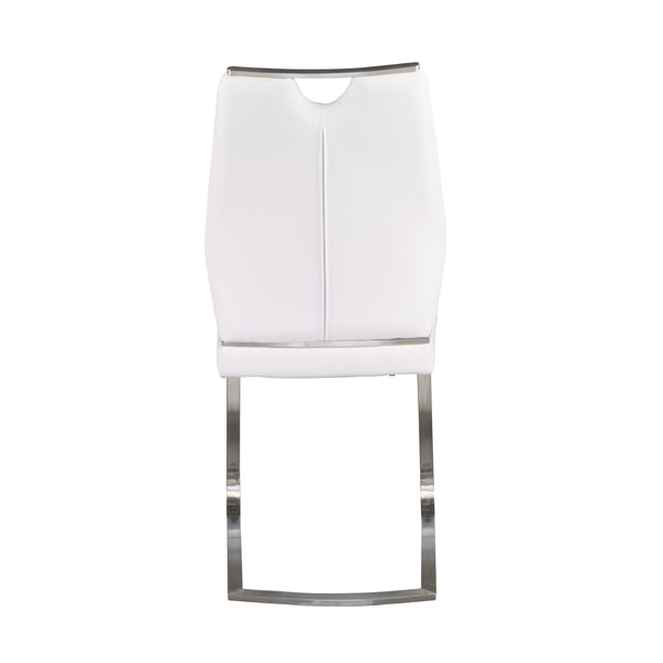 Lexington Side Chair in White and Brushed Stainless Steel - Set of 2