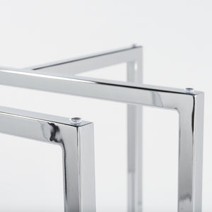 Legend 42" Dining Table with Clear Tempered Glass Top and Chromed Steel Base