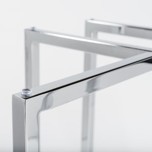 Legend 42" Dining Table with Clear Tempered Glass Top and Chromed Steel Base