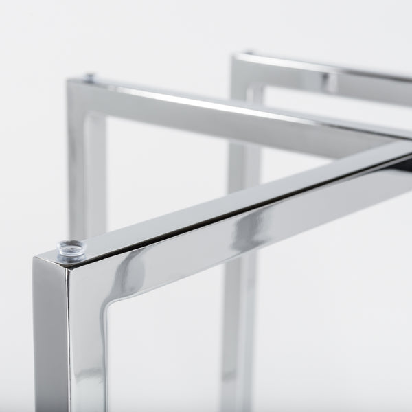 Legend 42" Dining Table with Clear Tempered Glass Top and Chromed Steel Base