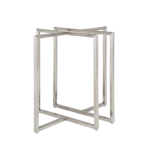 Legend 36" Dining Table with Clear Tempered Glass Top and Brushed Stainless Steel Base