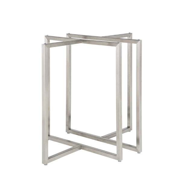 Legend 36" Dining Table with Clear Tempered Glass Top and Brushed Stainless Steel Base