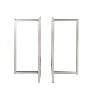 Legend 36" Dining Table with Clear Tempered Glass Top and Brushed Stainless Steel Base