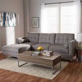 Baxton Studio Mireille Modern and Contemporary Light Grey Fabric Upholstered Sectional Sofa