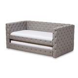 Janie Classic Contemporary Fabric Upholstered Daybed with Trundle