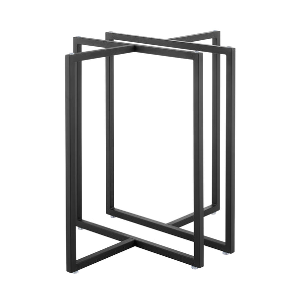 Legend 42" Dining Table with Clear Tempered Glass Top and Steel Base in Matte Black