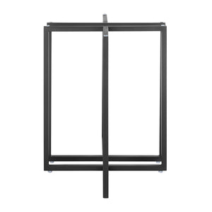 Legend 42" Dining Table with Clear Tempered Glass Top and Steel Base in Matte Black