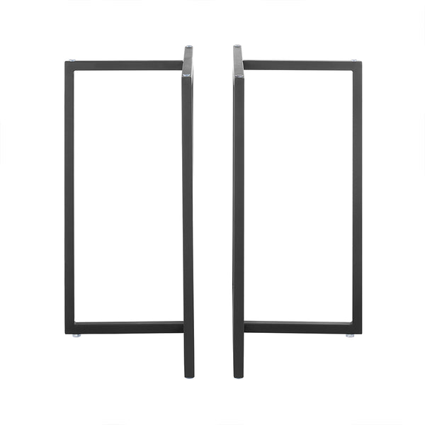 Legend 42" Dining Table with Clear Tempered Glass Top and Steel Base in Matte Black