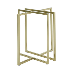 Legend 42" Dining Table with Clear Tempered Glass Top and Steel Base in Matte Brushed Gold