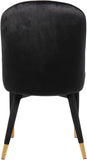 Belle Velvet / Engineered Wood / Foam Contemporary Black Velvet Dining Chair - 20.5" W x 21.5" D x 36" H