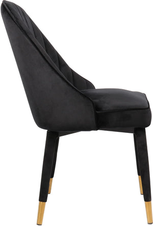 Belle Velvet / Engineered Wood / Foam Contemporary Black Velvet Dining Chair - 20.5" W x 21.5" D x 36" H