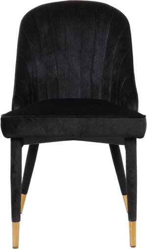 Belle Velvet / Engineered Wood / Foam Contemporary Black Velvet Dining Chair - 20.5" W x 21.5" D x 36" H