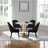 Belle Velvet / Engineered Wood / Foam Contemporary Black Velvet Dining Chair - 20.5" W x 21.5" D x 36" H