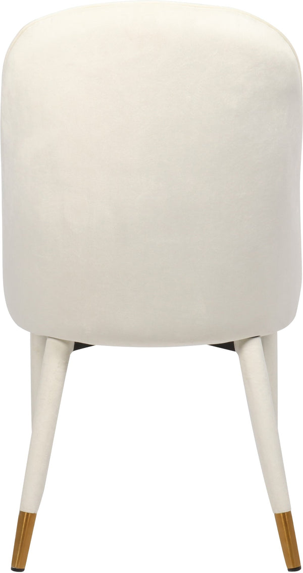 Belle Velvet / Engineered Wood / Foam Contemporary Cream Velvet Dining Chair - 20.5" W x 21.5" D x 36" H