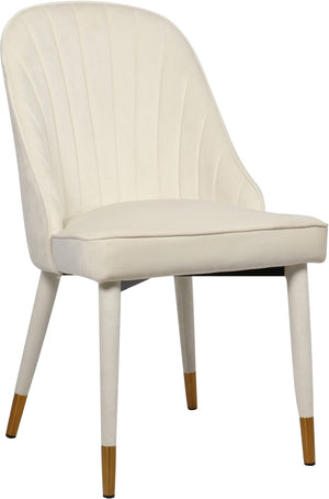Belle Velvet / Engineered Wood / Foam Contemporary Cream Velvet Dining Chair - 20.5" W x 21.5" D x 36" H