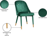 Belle Velvet / Engineered Wood / Foam Contemporary Green Velvet Dining Chair - 20.5" W x 21.5" D x 36" H