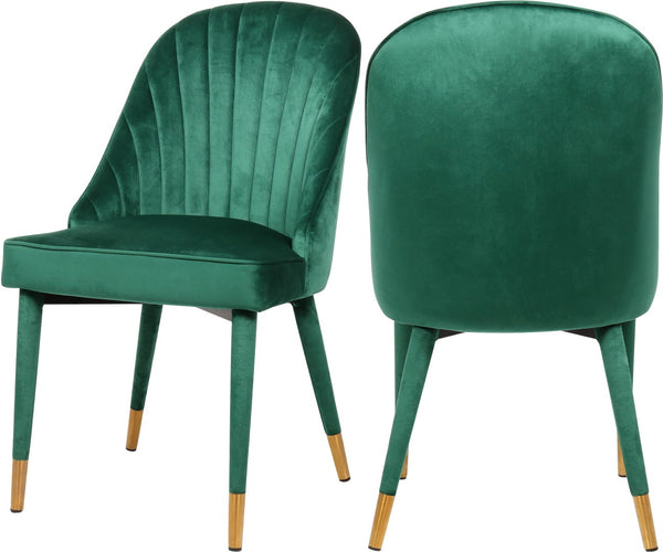 Belle Velvet / Engineered Wood / Foam Contemporary Green Velvet Dining Chair - 20.5" W x 21.5" D x 36" H