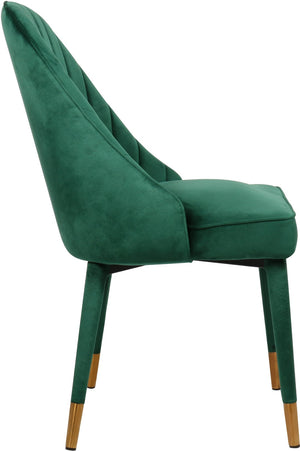 Belle Velvet / Engineered Wood / Foam Contemporary Green Velvet Dining Chair - 20.5" W x 21.5" D x 36" H