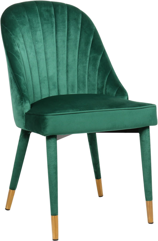 Belle Velvet / Engineered Wood / Foam Contemporary Green Velvet Dining Chair - 20.5" W x 21.5" D x 36" H