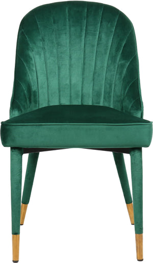 Belle Velvet / Engineered Wood / Foam Contemporary Green Velvet Dining Chair - 20.5" W x 21.5" D x 36" H