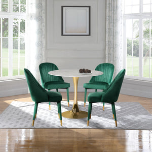 Belle Velvet / Engineered Wood / Foam Contemporary Green Velvet Dining Chair - 20.5" W x 21.5" D x 36" H