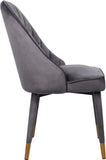 Belle Velvet / Engineered Wood / Foam Contemporary Grey Velvet Dining Chair - 20.5" W x 21.5" D x 36" H