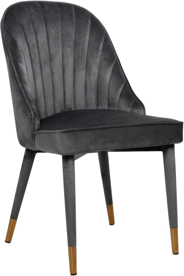 Belle Velvet / Engineered Wood / Foam Contemporary Grey Velvet Dining Chair - 20.5" W x 21.5" D x 36" H
