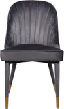 Belle Velvet / Engineered Wood / Foam Contemporary Grey Velvet Dining Chair - 20.5" W x 21.5" D x 36" H