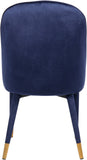 Belle Velvet / Engineered Wood / Foam Contemporary Navy Velvet Dining Chair - 20.5" W x 21.5" D x 36" H