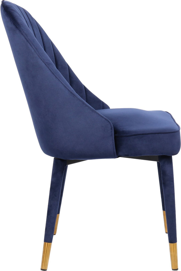 Belle Velvet / Engineered Wood / Foam Contemporary Navy Velvet Dining Chair - 20.5" W x 21.5" D x 36" H