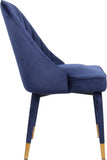 Belle Velvet / Engineered Wood / Foam Contemporary Navy Velvet Dining Chair - 20.5" W x 21.5" D x 36" H