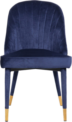 Belle Velvet / Engineered Wood / Foam Contemporary Navy Velvet Dining Chair - 20.5" W x 21.5" D x 36" H