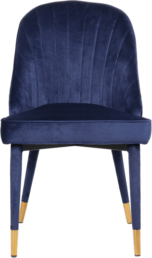 Belle Velvet / Engineered Wood / Foam Contemporary Navy Velvet Dining Chair - 20.5" W x 21.5" D x 36" H