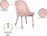 Belle Velvet / Engineered Wood / Foam Contemporary Pink Velvet Dining Chair - 20.5" W x 21.5" D x 36" H