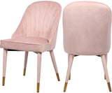Belle Velvet / Engineered Wood / Foam Contemporary Pink Velvet Dining Chair - 20.5" W x 21.5" D x 36" H