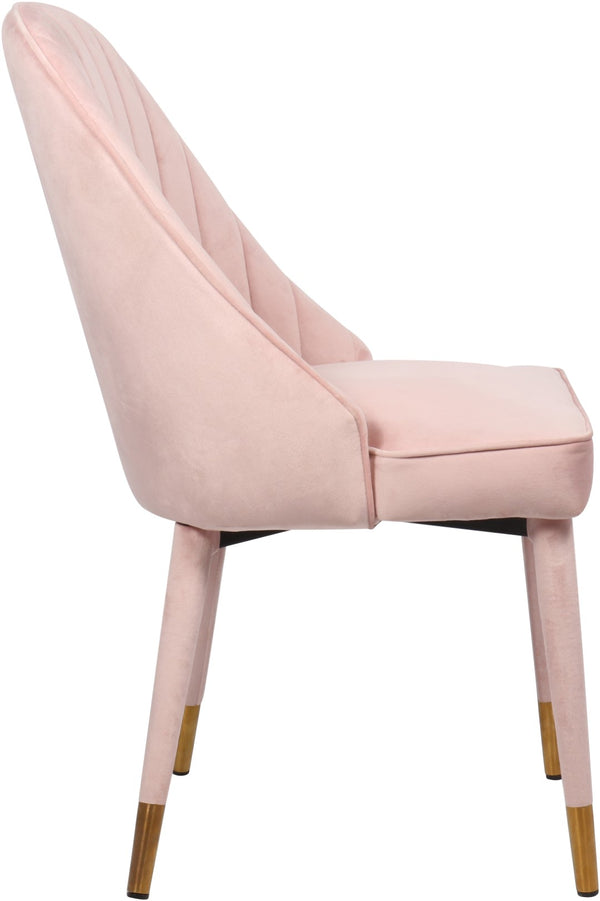 Belle Velvet / Engineered Wood / Foam Contemporary Pink Velvet Dining Chair - 20.5" W x 21.5" D x 36" H