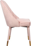 Belle Velvet / Engineered Wood / Foam Contemporary Pink Velvet Dining Chair - 20.5" W x 21.5" D x 36" H