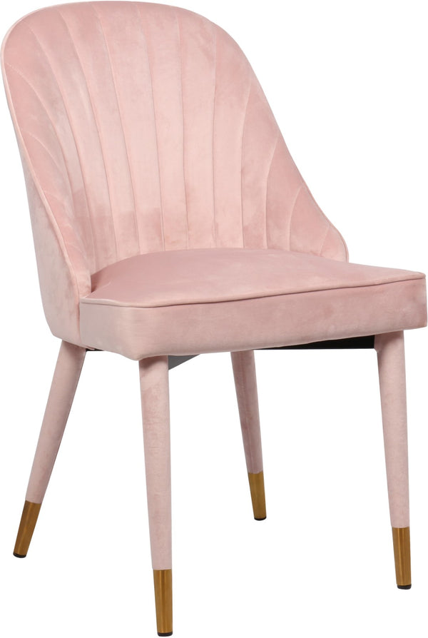 Belle Velvet / Engineered Wood / Foam Contemporary Pink Velvet Dining Chair - 20.5" W x 21.5" D x 36" H