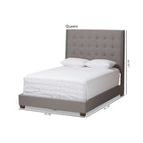 Baxton Studio Georgette Modern and Contemporary Light Grey Fabric Upholstered Queen Size Bed